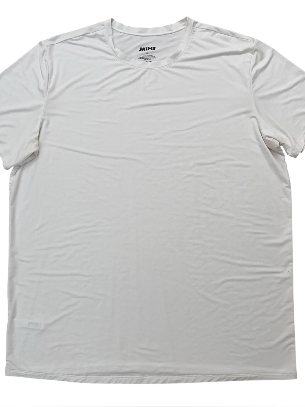 Skims T-Shirt Mens Size Xal Short Sleeve Performance Stretch White